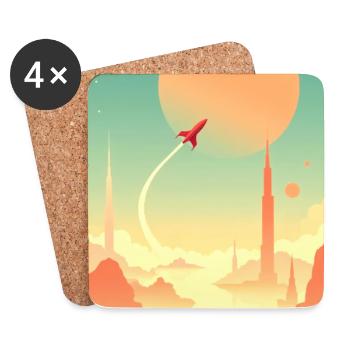 Premiers voyages au-delà des horizons lointains - Dessous de verre (lot de 4) - blanc - Devant