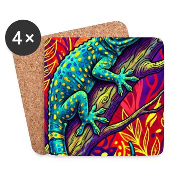 Gecko - Untersetzer (4er-Set) - Weiß - Vorne