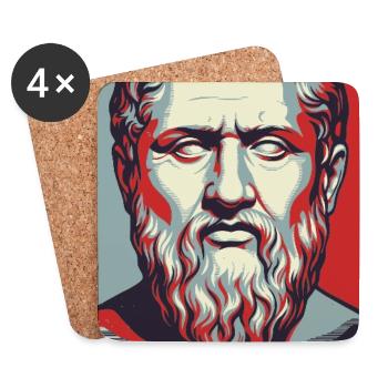 Wisdom Portrait Pop Art - Coasters (set of 4) - white - Front