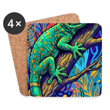 Gecko - Coasters (set of 4) - white - Front