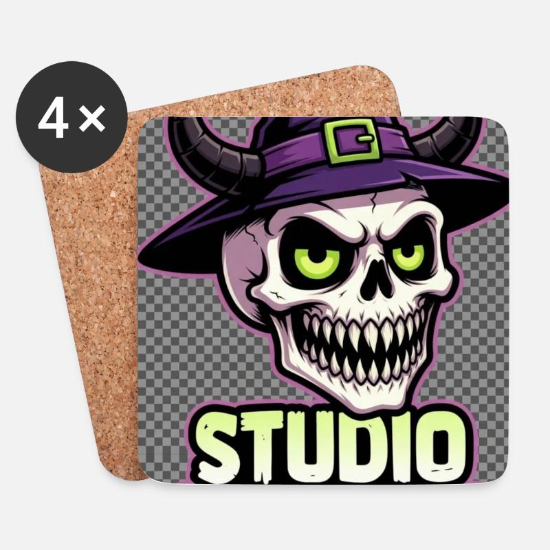 Studio Creepy Cartoon Logo - Untersetzer (4er-Set) - Weiß