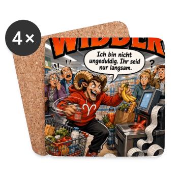 Sternzeichen Widder: Humor für echte Ungeduldige - Untersetzer (4er-Set) - Weiß - Vorne