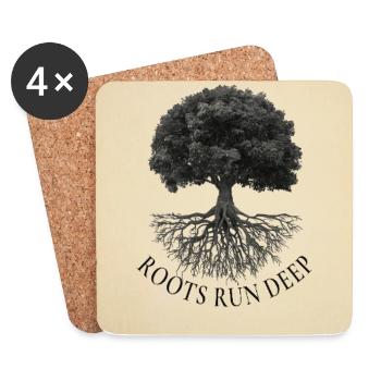 Roots Run Deep – Baum Poster Vintage - Untersetzer (4er-Set) - Weiß - Vorne