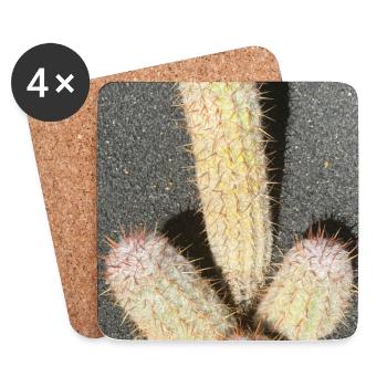 Pastel cactus in desert light - Coasters (set of 4) - white - Front
