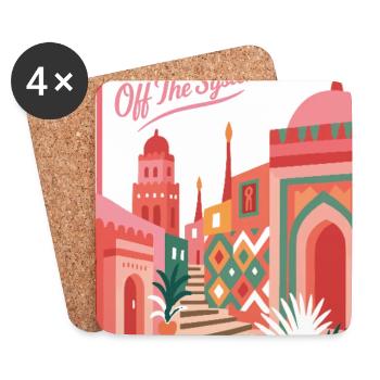 Algeria Off The System – Colorful Landscape - Coasters (set of 4) - white - Front