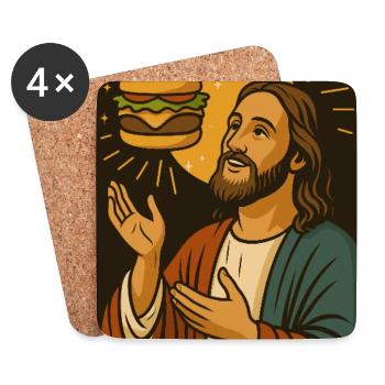 Burger Blessing Sunrise - Coasters (set of 4) - white - Front