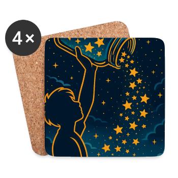 Starry Creativity Night , Motivational Art - Coasters (set of 4) - white - Front