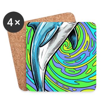 dolphin - Coasters (set of 4) - white - Front
