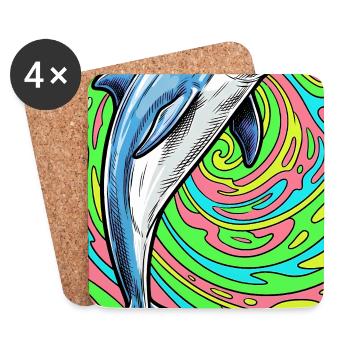 dolphin - Coasters (set of 4) - white - Front