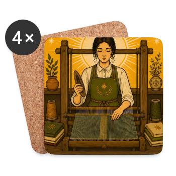 Tisseranda | Tarot de fil à tisser - Dessous de verre (lot de 4) - blanc - Devant
