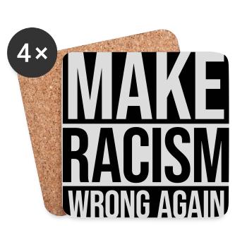 Rendre le racisme répréhensible - Dessous de verre (lot de 4) - blanc - Devant