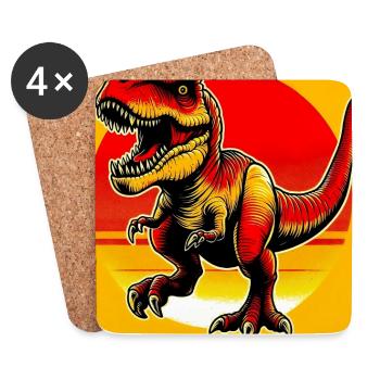 dinosaure - Dessous de verre (lot de 4) - blanc - Devant