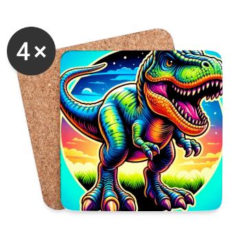 Dinosaurier - Untersetzer (4er-Set) - Weiß - Vorne