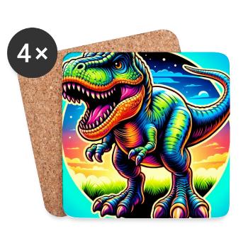 dinosaur - Coasters (set of 4) - white - Front
