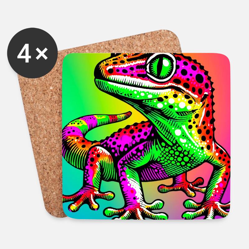 Gecko - Untersetzer (4er-Set) - Weiß