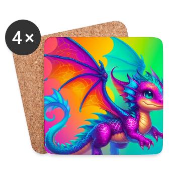 dragon - Coasters (set of 4) - white - Front