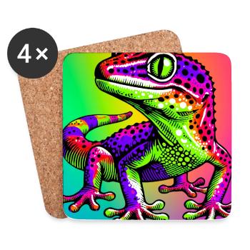 Gecko - Untersetzer (4er-Set) - Weiß - Vorne