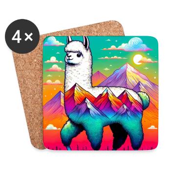 Alpaga - Dessous de verre (lot de 4) - blanc - Devant