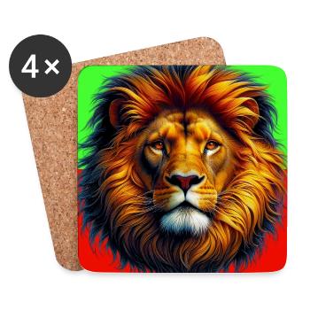 lion - Coasters (set of 4) - white - Front