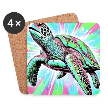 turtle - Coasters (set of 4) - white - Front