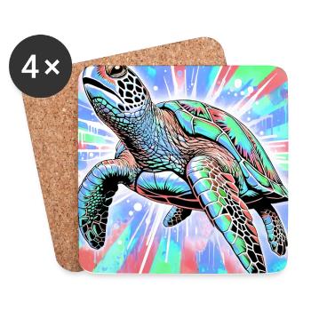 turtle - Coasters (set of 4) - white - Front