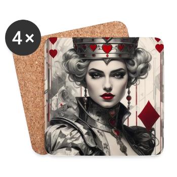 Fantasy Cyberpunk of the Queen of Hearts II - Coasters (set of 4) - white - Front