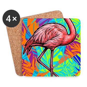 Flamingo - Untersetzer (4er-Set) - Weiß - Vorne