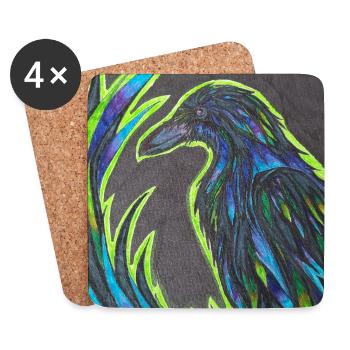 Phénix en plumage néon - Dessous de verre (lot de 4) - blanc - Devant