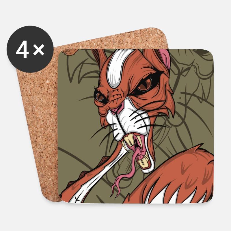 Foxy snake squirrel - Untersetzer (4er-Set) - Weiß