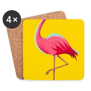 Flamingo - Untersetzer (4er-Set) - Weiß - Vorne