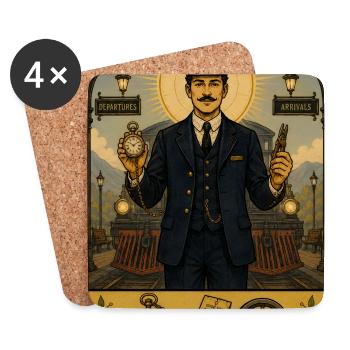 Schaffner | Eisenbahn Tarot - Untersetzer (4er-Set) - Weiß - Vorne