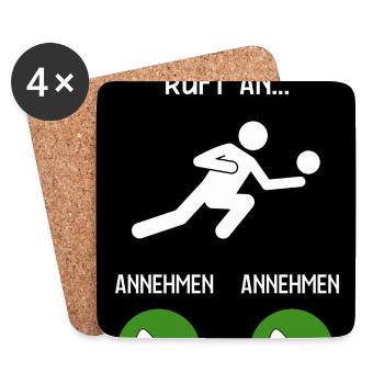 Faustball ruft an - Untersetzer (4er-Set) - Weiß - Vorne