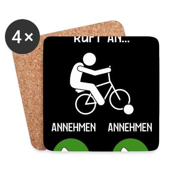 Radball ruft an - Untersetzer (4er-Set) - Weiß - Vorne
