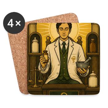 Pharmacien | Tarot de la profession pharmaceutique - Dessous de verre (lot de 4) - blanc - Devant