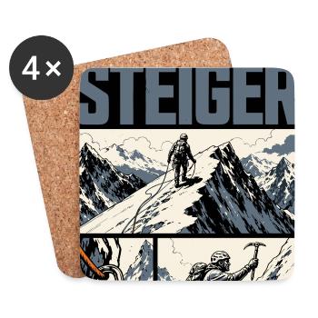 Bergsteiger Alpen Abenteuer - Untersetzer (4er-Set) - Weiß - Vorne