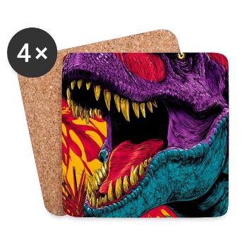 dinosaur - Coasters (set of 4) - white - Front