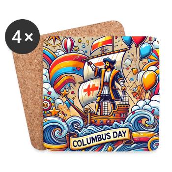 Columbus Day - Ship Sea Adventure - Coasters (set of 4) - white - Front