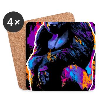 gorilla - Coasters (set of 4) - white - Front