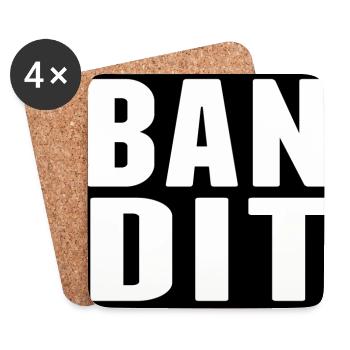 bandit dieb crime criminal aufkleber hooligan gang - Untersetzer (4er-Set) - Weiß - Vorne