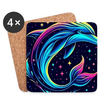 Dolphin - Coasters (set of 4) - white - Front