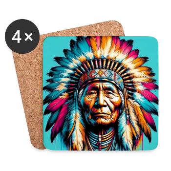American Indian American - Coasters (set of 4) - white - Front