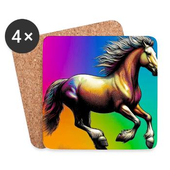 cheval - Dessous de verre (lot de 4) - blanc - Devant