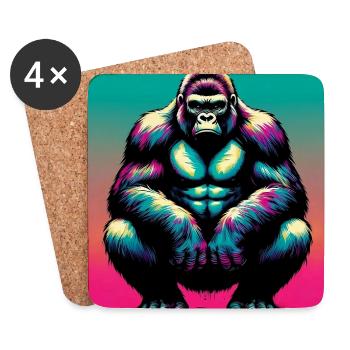 gorilla - Coasters (set of 4) - white - Front