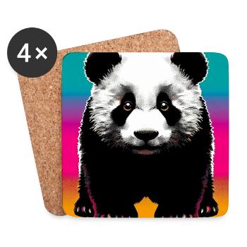 Panda - Untersetzer (4er-Set) - Weiß - Vorne