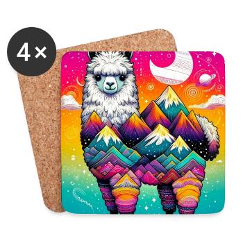 Alpaga - Dessous de verre (lot de 4) - blanc - Devant