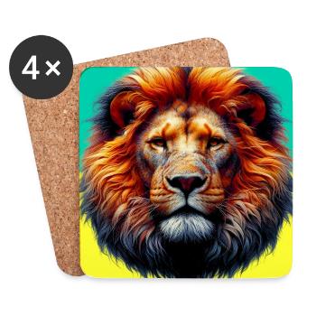 lion - Coasters (set of 4) - white - Front