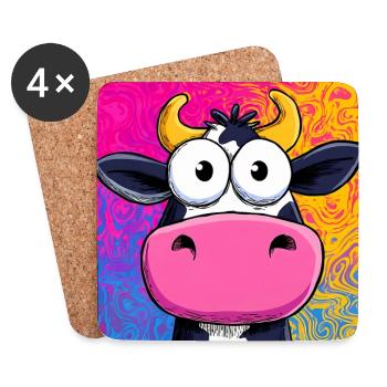 cow - Coasters (set of 4) - white - Front