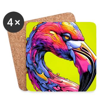 flamingo - Coasters (set of 4) - white - Front