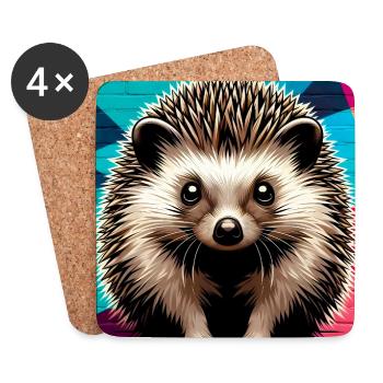 Igel - Untersetzer (4er-Set) - Weiß - Vorne