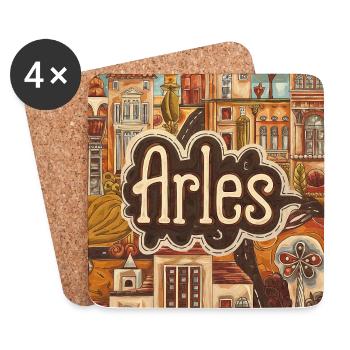 Arles Stadtbild Traumlandschaft - Untersetzer (4er-Set) - Weiß - Vorne